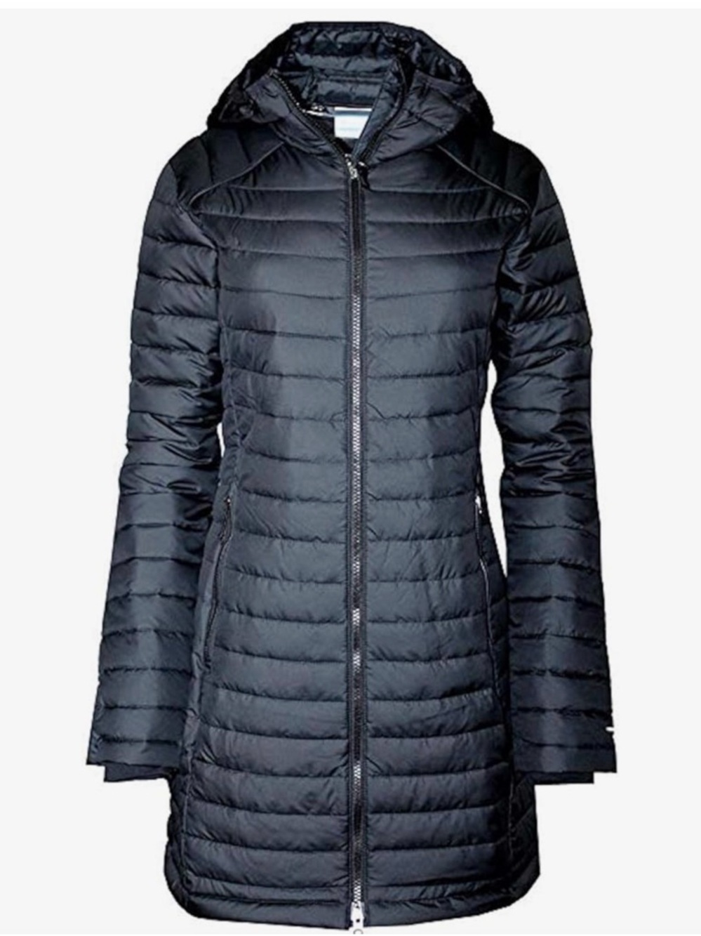 Columbia Black Omni-heat Quilted Long Hooded Puffer Coat